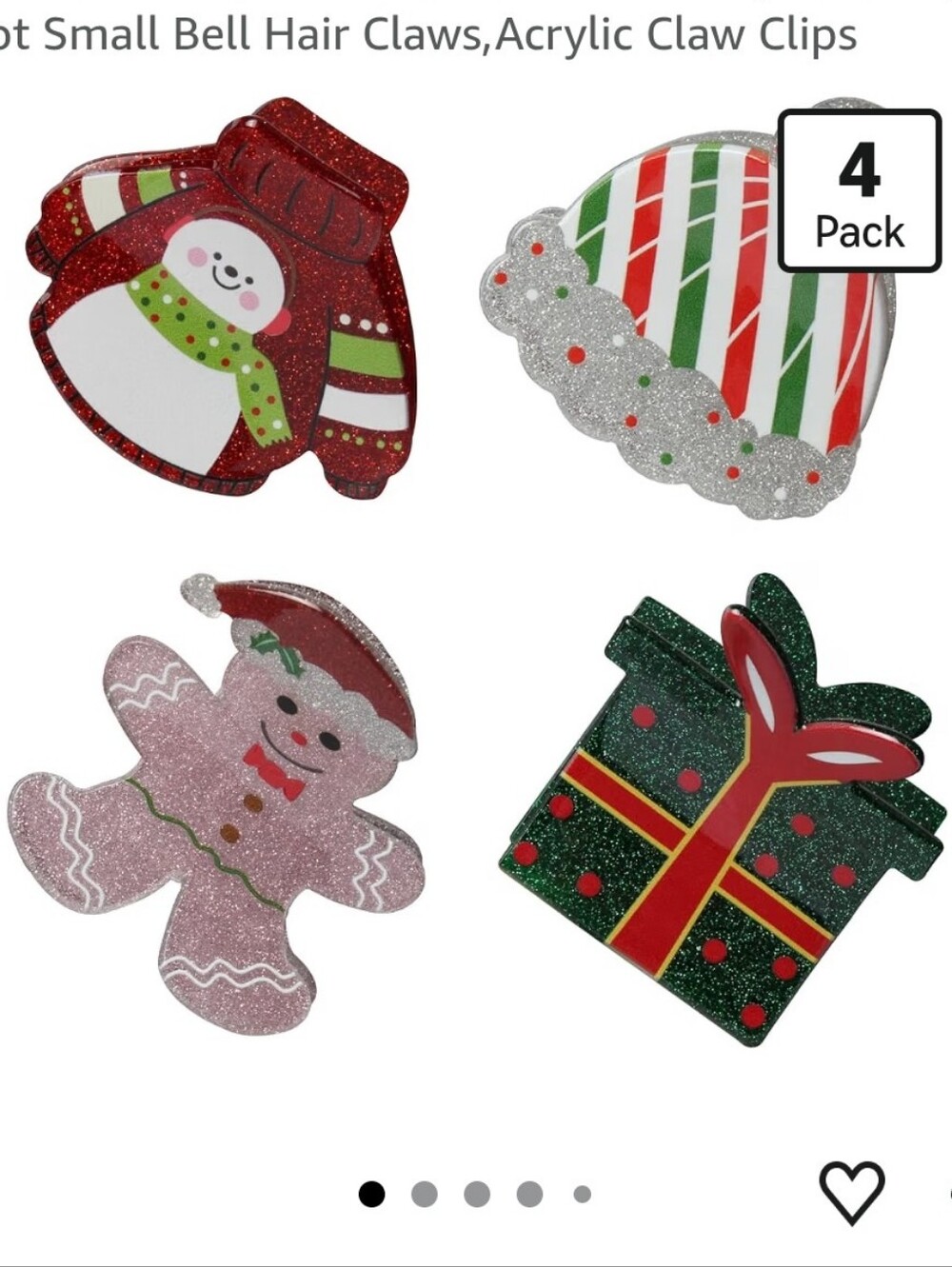 🎃Set of 4 Small Holiday Hair Clips NIB